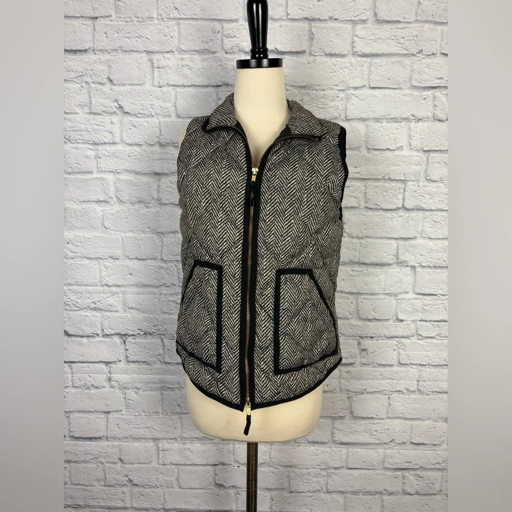 J.Crew Herringbone Down Puffer Vest size S - Picture 3 of 8